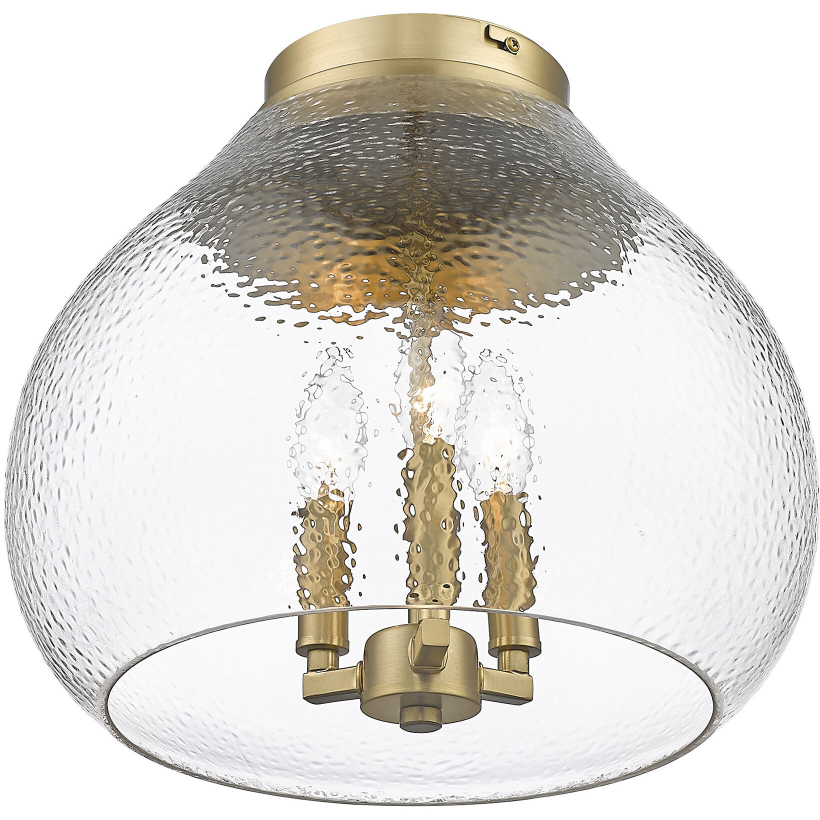 Ariella 3 Light 13.75 inch Brushed Champagne Brass Flush Mount Ceiling Light