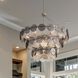 Yep Cascada 13 Light 31.75 inch Aegean Silver Pendant Ceiling Light in Smoke Plated Glass, 3 Tier