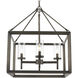 Smyth 21 inch 60.00 watt Gunmetal Bronze Chandelier Ceiling Light in Clear Glass
