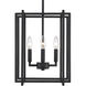 Tribeca 4 Light 12 inch Matte Black Chandelier Ceiling Light, Mini