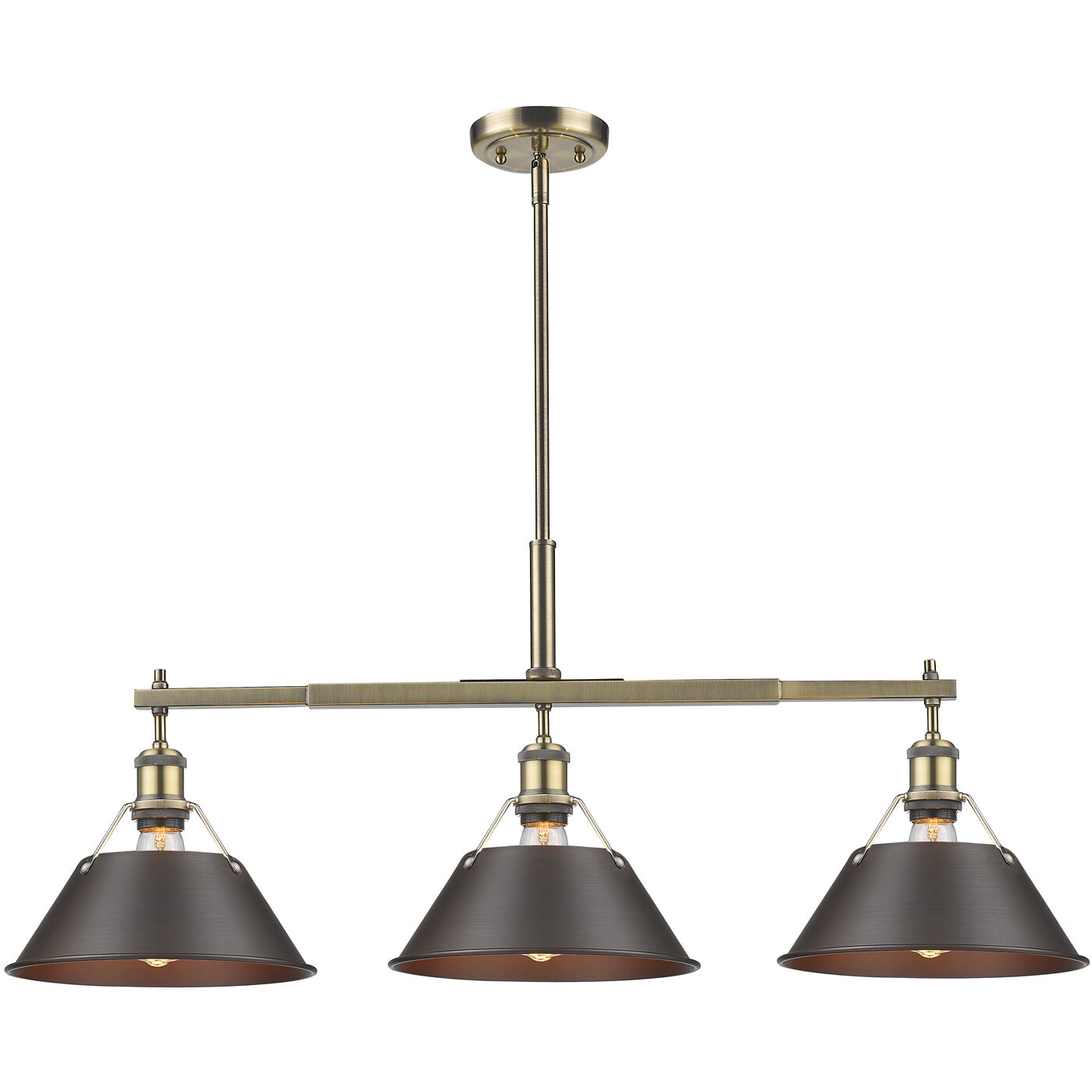 Yep Orwell Island Light Ceiling Light in Aged Brass, Rubbed Bronze