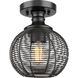 Calypso 1 Light 7.63 inch Matte Black Semi-Flush Ceiling Light