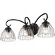 Audra 3 Light 25.5 inch Matte Black Vanity Light Wall Light