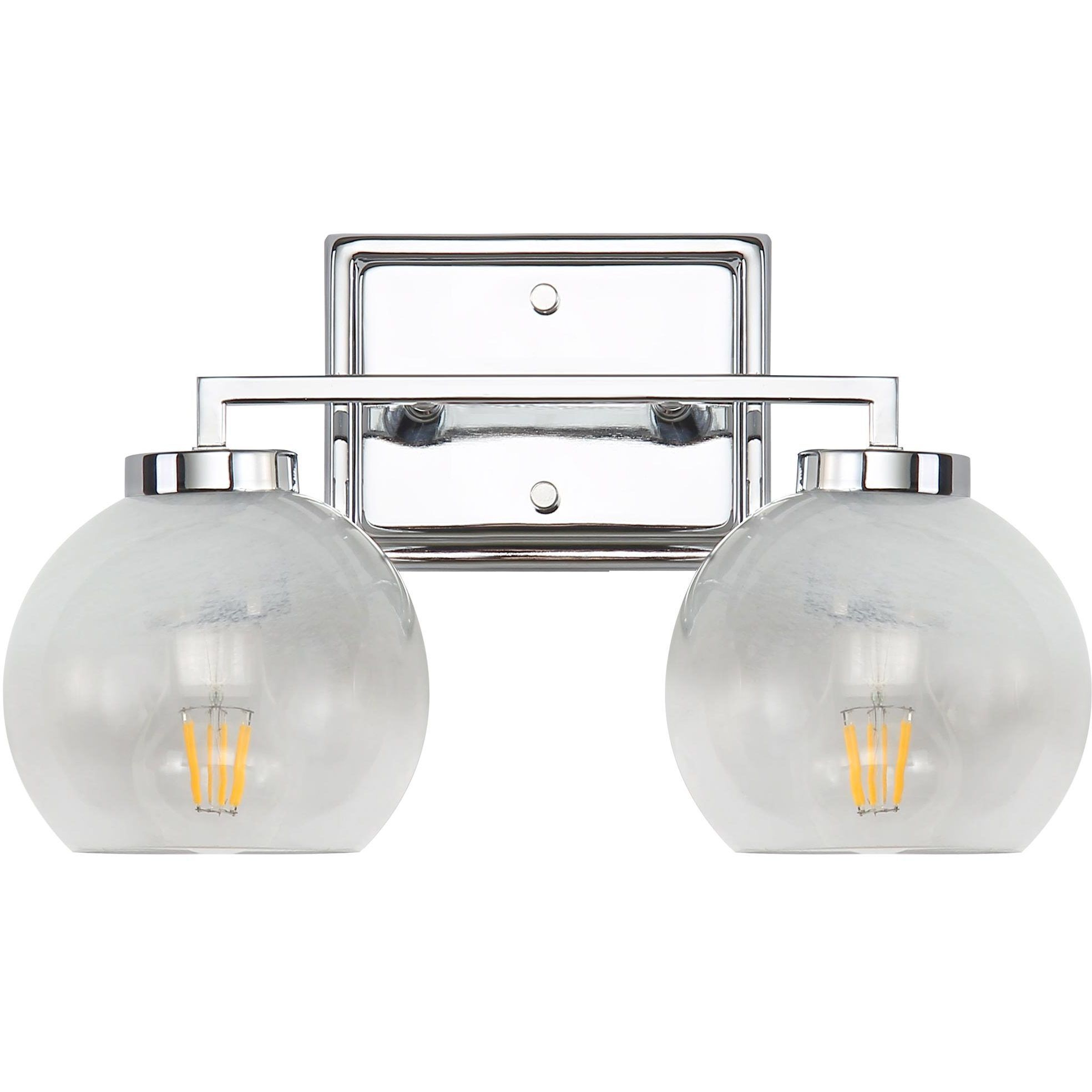 Yep Elliott Vanity Wall Light in Chrome, Clear Glass