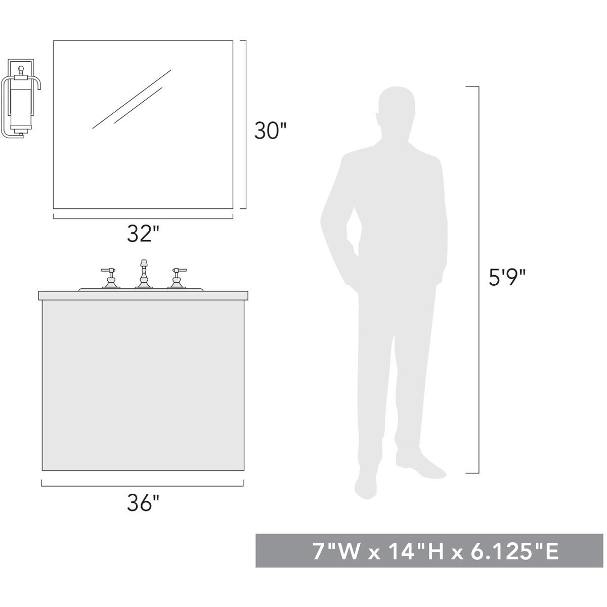 Holden 1 Light 7 inch Matte Black Wall Sconce Wall Light, Damp