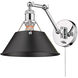 Orwell 1 Light 10 inch Chrome Articulating Wall Sconce Wall Light in Matte Black, Adjustable