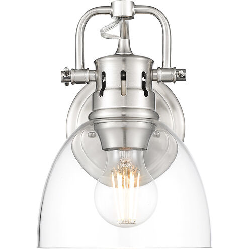 Duncan 1 Light 8.25 inch Pewter Vanity Light Wall Light in Clear Glass