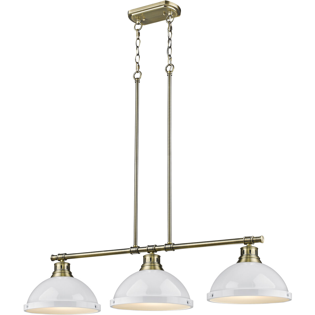 Yep Duncan Island Light Ceiling Light in Aged Brass, White