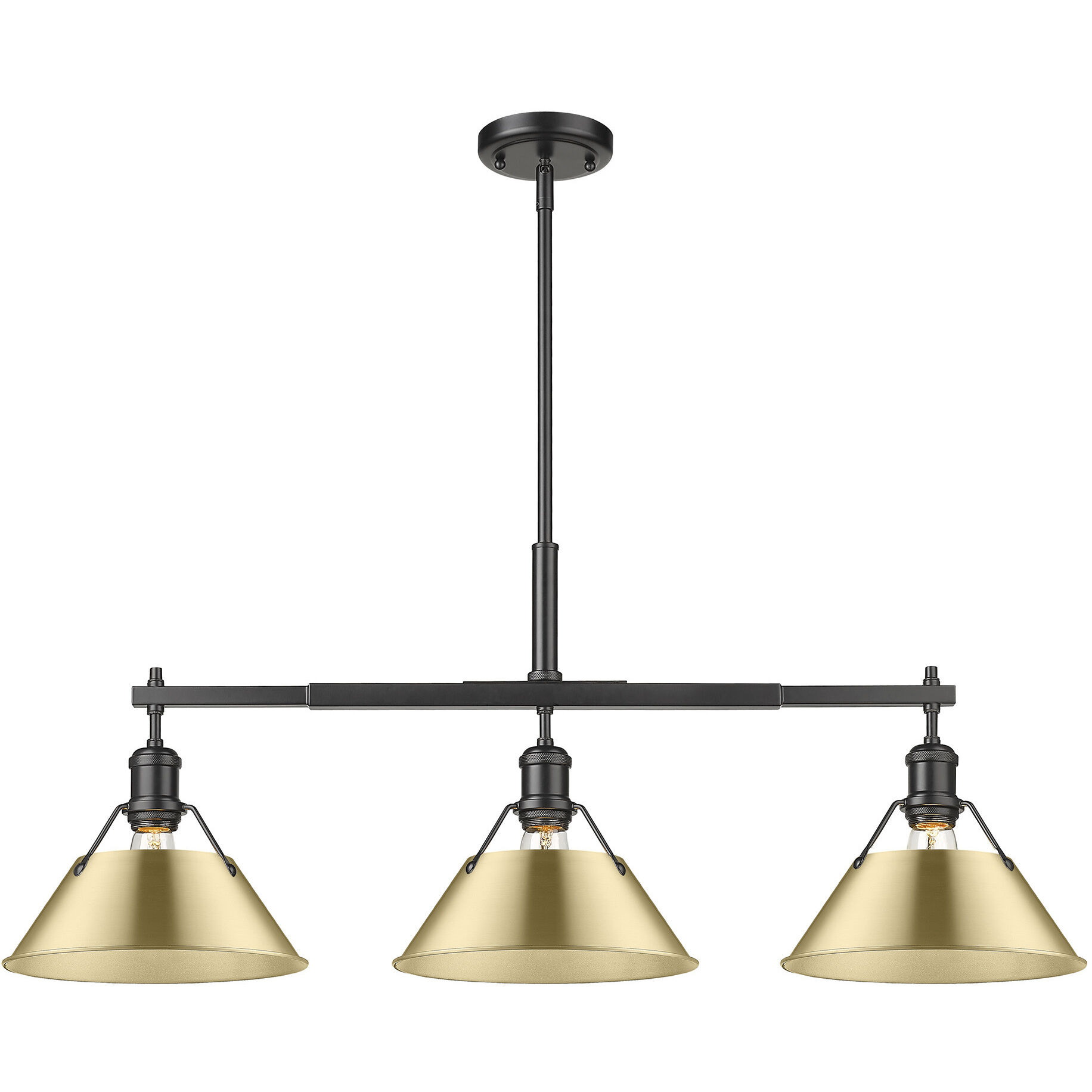 Yep Orwell Island Light Ceiling Light in Matte Black, Brushed Champagne Brass