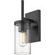 Winslett 1 Light 5 inch Matte Black Wall Sconce Wall Light, Damp