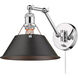 Orwell 1 Light 10 inch Chrome Articulating Wall Sconce Wall Light in Rubbed Bronze, Adjustable