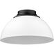 Zoey 3 Light 14 inch Matte Black Flush Mount Ceiling Light in Matte White