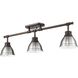 Yep Duncan 3 Light 35.38 inch Rubbed Bronze Semi-Flush Mount Ceiling Light in Pewter