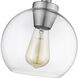 Galveston 1 Light 7 inch Pewter Flush Mount Ceiling Light in Clear Glass, Damp