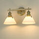 Orwell 2 Light 18 inch Brushed Champagne Bronze Bath Vanity Wall Light in Opal Glass