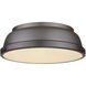 Yep Duncan 2 Light 14 inch Rubbed Bronze Flush Mount Ceiling Light, Damp