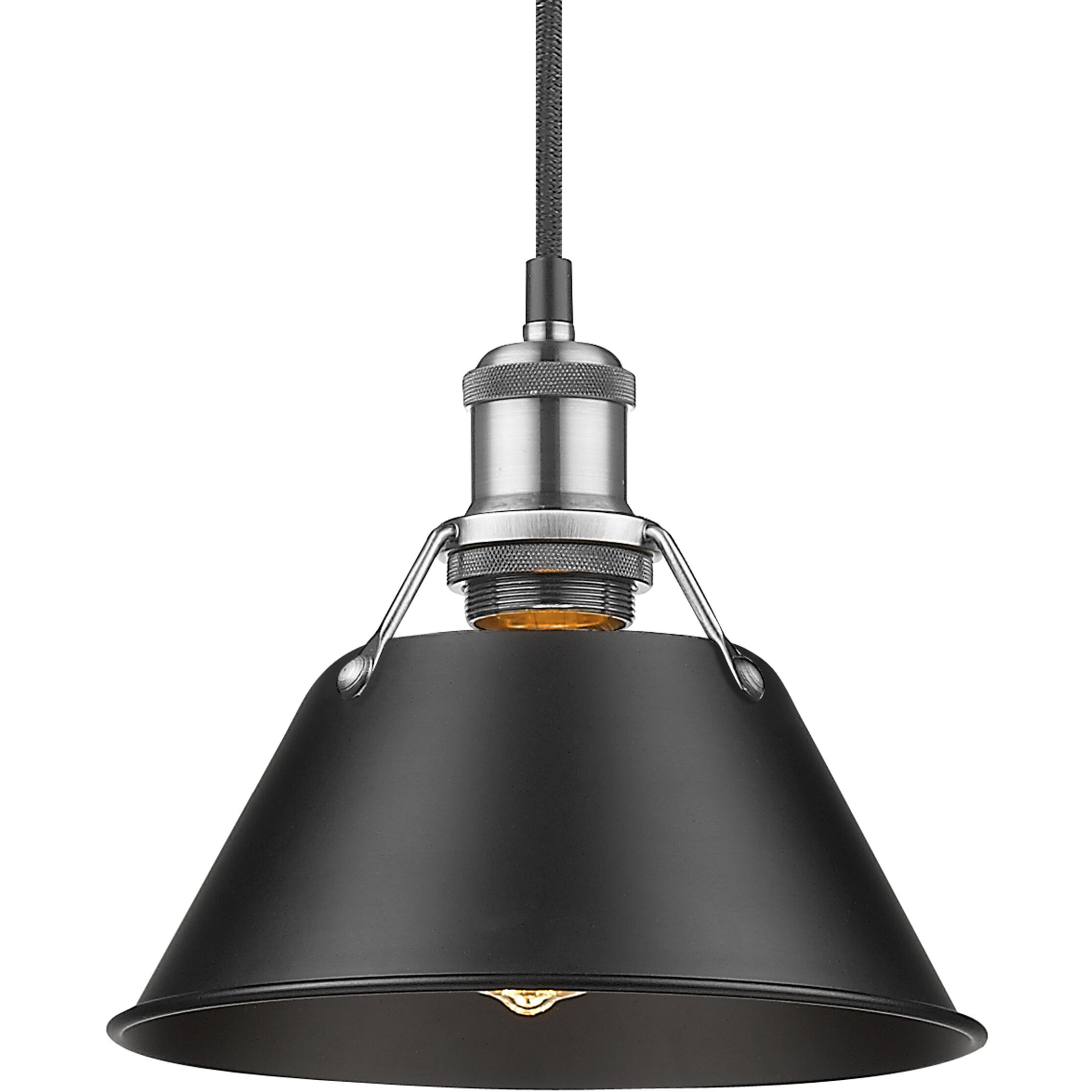 Yep Orwell Pendant Ceiling Light in Pewter, Matte Black, Small