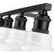 Carver 4 Light 36 inch Matte Black Bath Vanity Light Wall Light