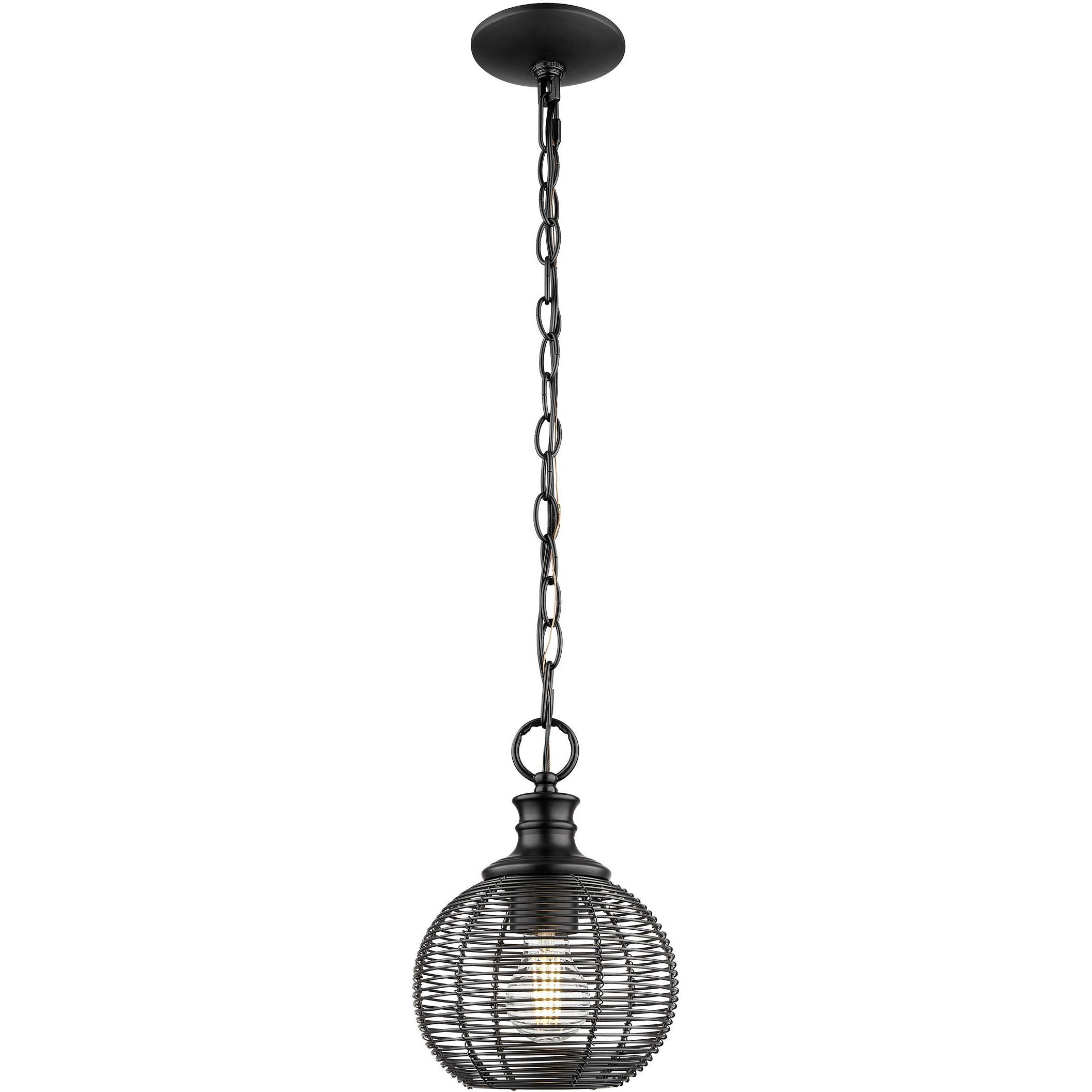 Calypso 1 Light 7.63 inch Matte Black Pendant Ceiling Light