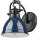 Duncan 1 Light 8.25 inch Matte Black Bath Vanity Light Wall Light in Matte Navy