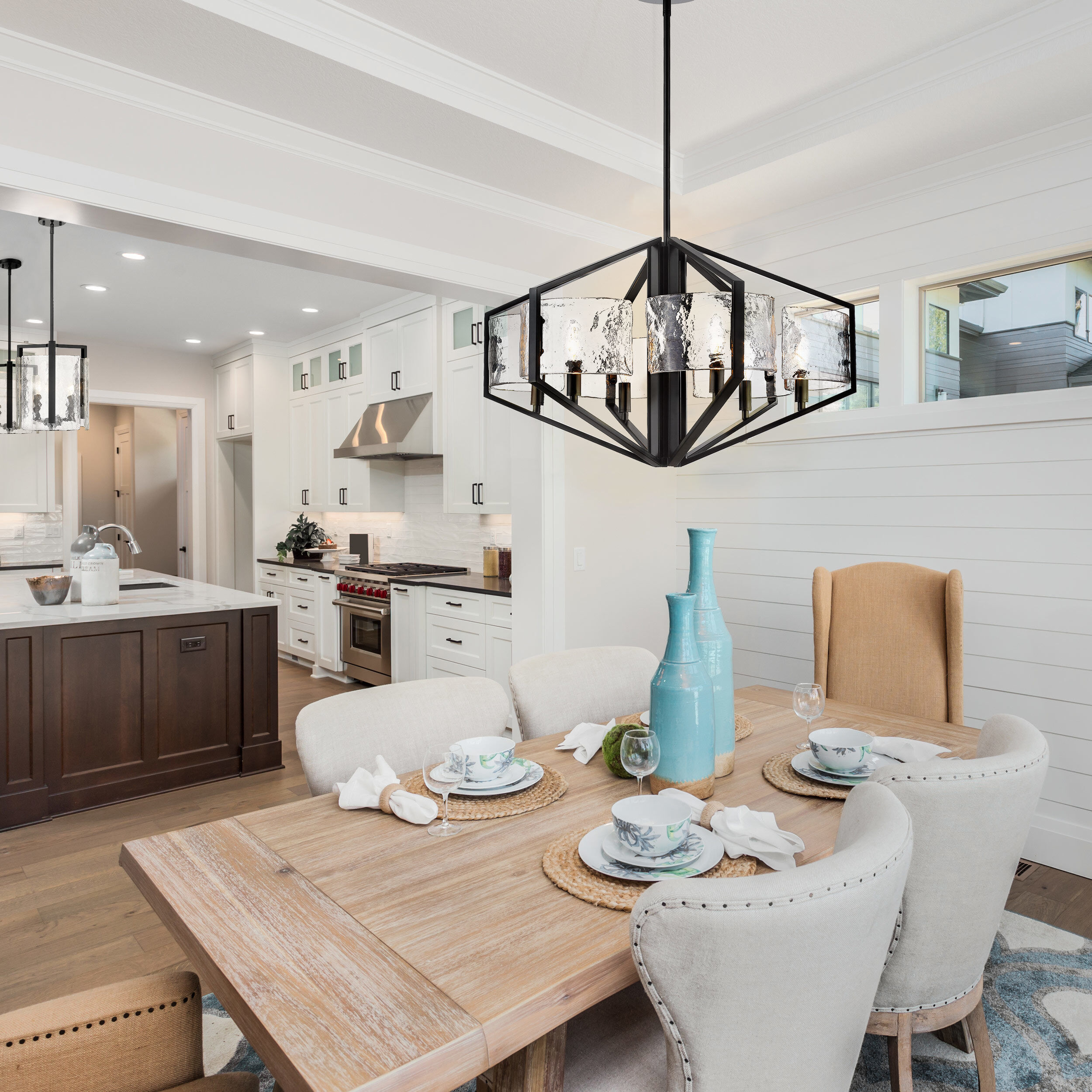 Varsha 6 Light 27.5 inch Matte Black Chandelier Ceiling Light