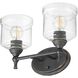 Keating 2 Light 15 inch Antique Black Iron Vanity Light Wall Light
