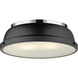Yep Duncan 2 Light 14 inch Chrome Flush Mount Ceiling Light in Matte Black, Damp