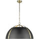 Aldrich Pendant Ceiling Light in Aged Brass, Matte Black