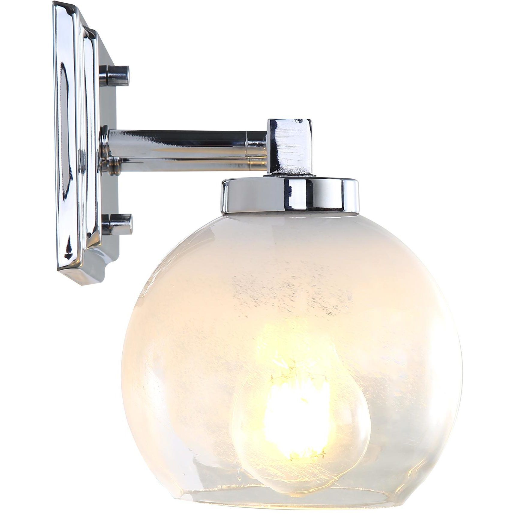 Yep Elliott Vanity Wall Light in Chrome, Clear Glass