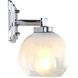 Yep Elliott Vanity Wall Light in Chrome, Clear Glass