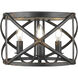 Alcott 3 Light 15 inch Antique Black Iron Flush Mount Ceiling Light