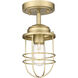 Seaport 1 Light 4.63 inch Brushed Champagne Brass Semi-Flush Mount Ceiling Light