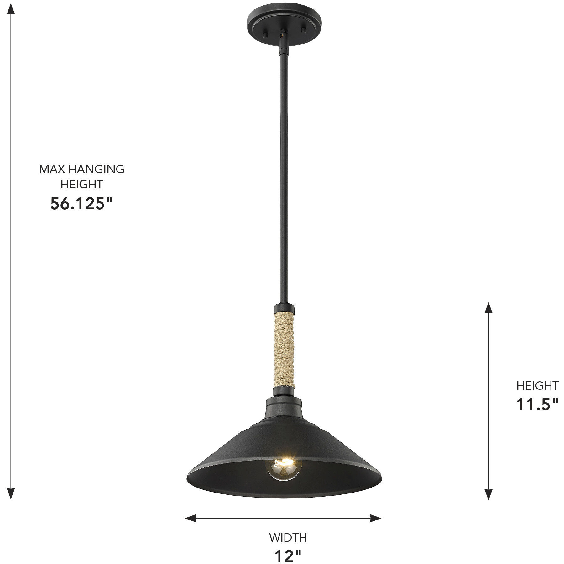 Journey Pendant Ceiling Light in Natural Black
