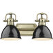 Yep Duncan Vanity Wall Light in Aged Brass, Black