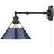 Orwell 1 Light 10 inch Matte Black Articulating Wall Sconce Wall Light in Navy, Adjustable