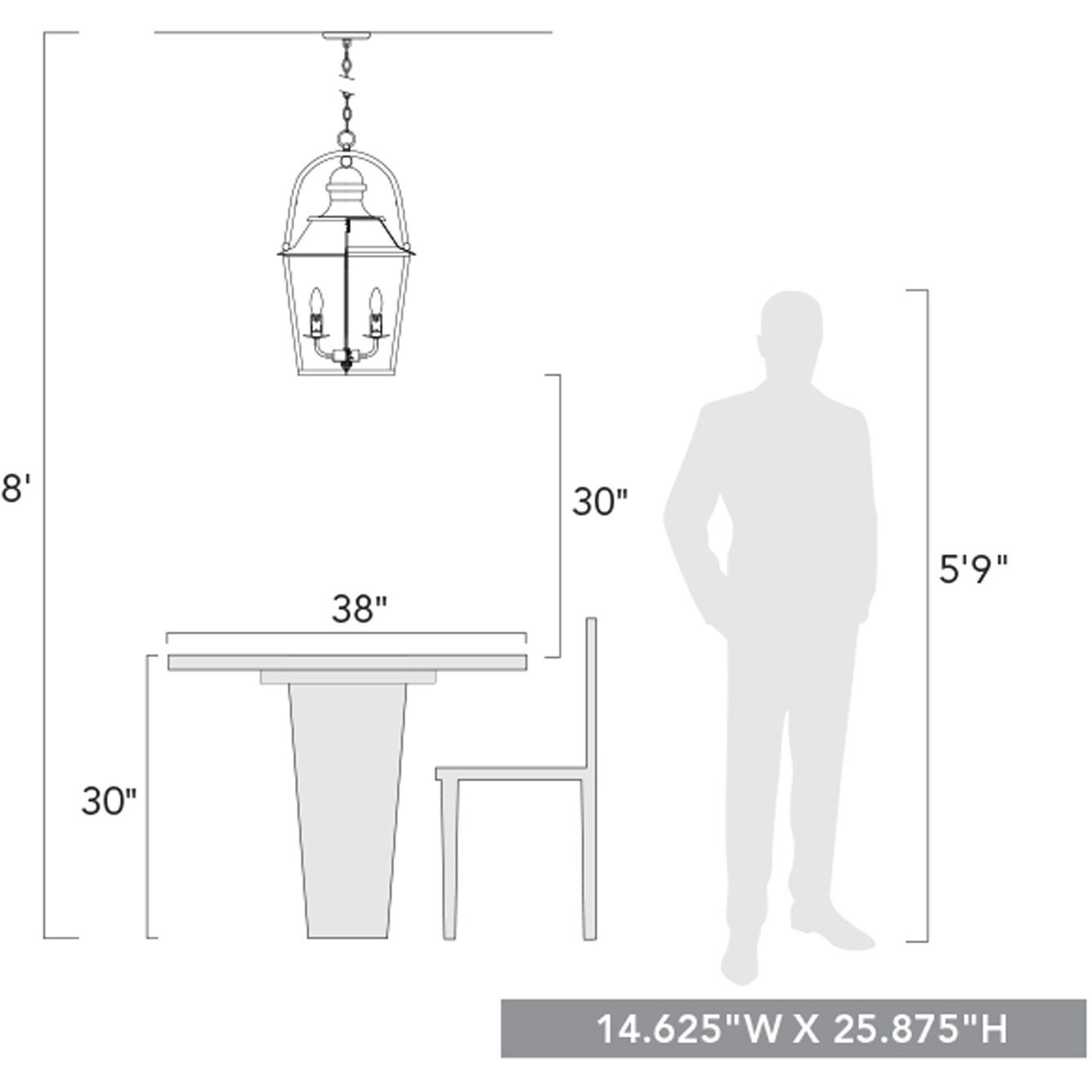 Christoff 4 Light 14.63 inch Antique Black Iron Pendant Ceiling Light