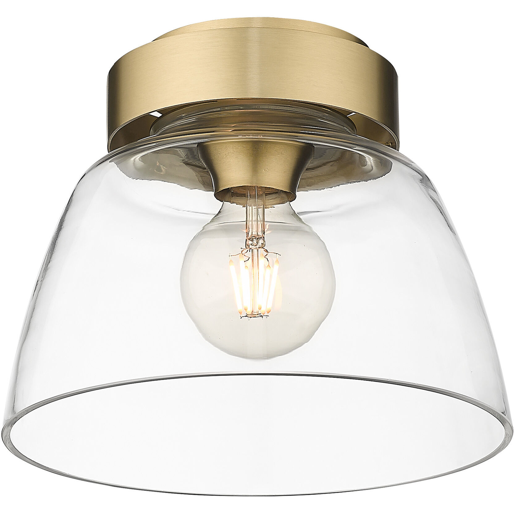 Remy 1 Light 10 inch Brushed Champagne Brass Flush Mount Ceiling Light