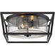 Mercer 2 Light 15 inch Matte Black Flush Mount Ceiling Light in Matte Black/Matte Black, Damp