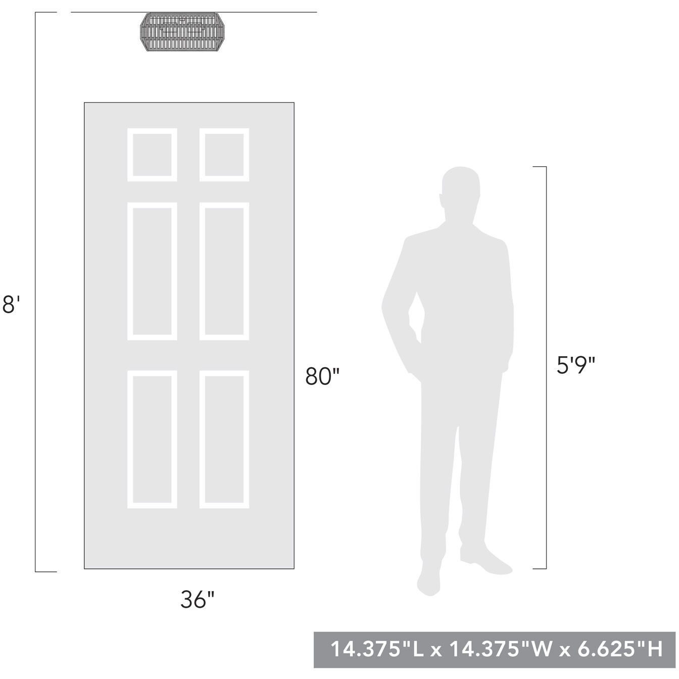 Seabrooke 2 Light 6.63 inch Natural Black Outdoor Ceiling