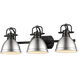 Yep Duncan Vanity Wall Light in Matte Black, Pewter