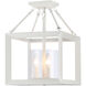 Smyth 3 Light 11.75 inch Natural White Semi-Flush Mount Ceiling Light in Clear Glass