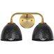 Shepard 2 Light 15.5 inch Modern Brass Vanity Light Wall Light in Matte Black