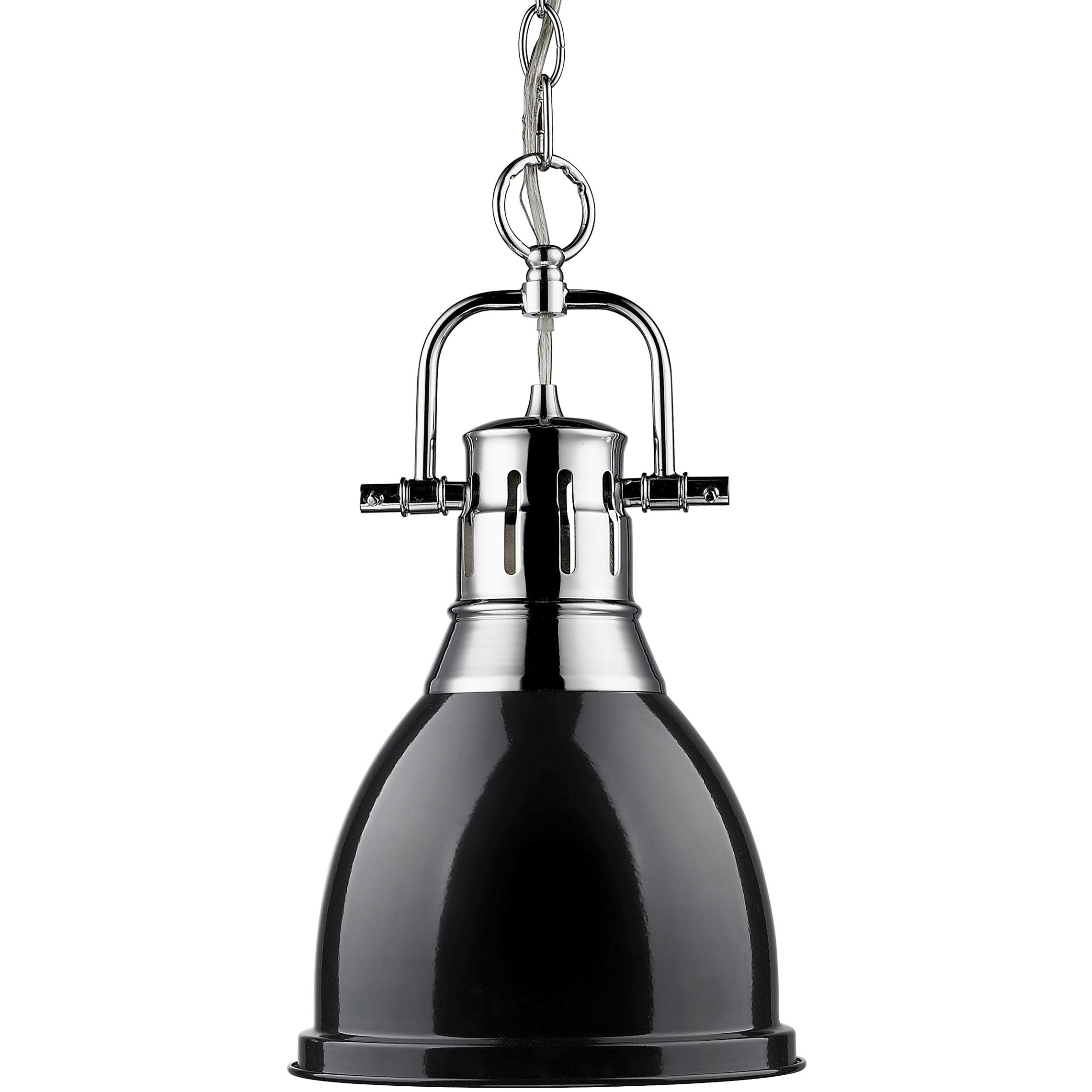 Yep Duncan Pendant Ceiling Light in Chrome, Black, Small