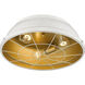 Bartlett 3 Light 16.5 inch French White Flush Mount Ceiling Light, Damp