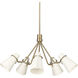 Reeva 5 Light 27.38 inch Modern Brass Chandelier Ceiling Light in Glossy Ecru