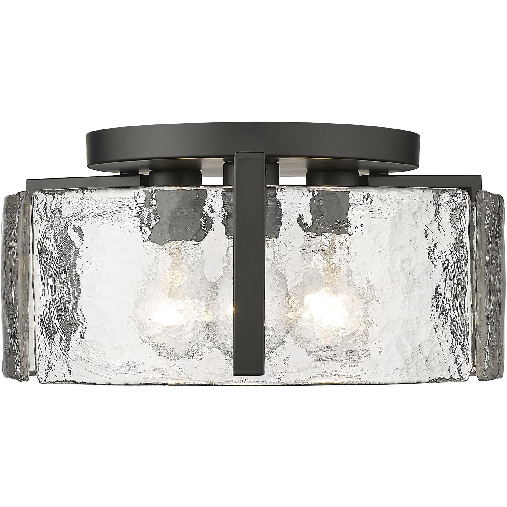 Aenon 3 Light 15 inch Matte Black Flush Mount Ceiling Light