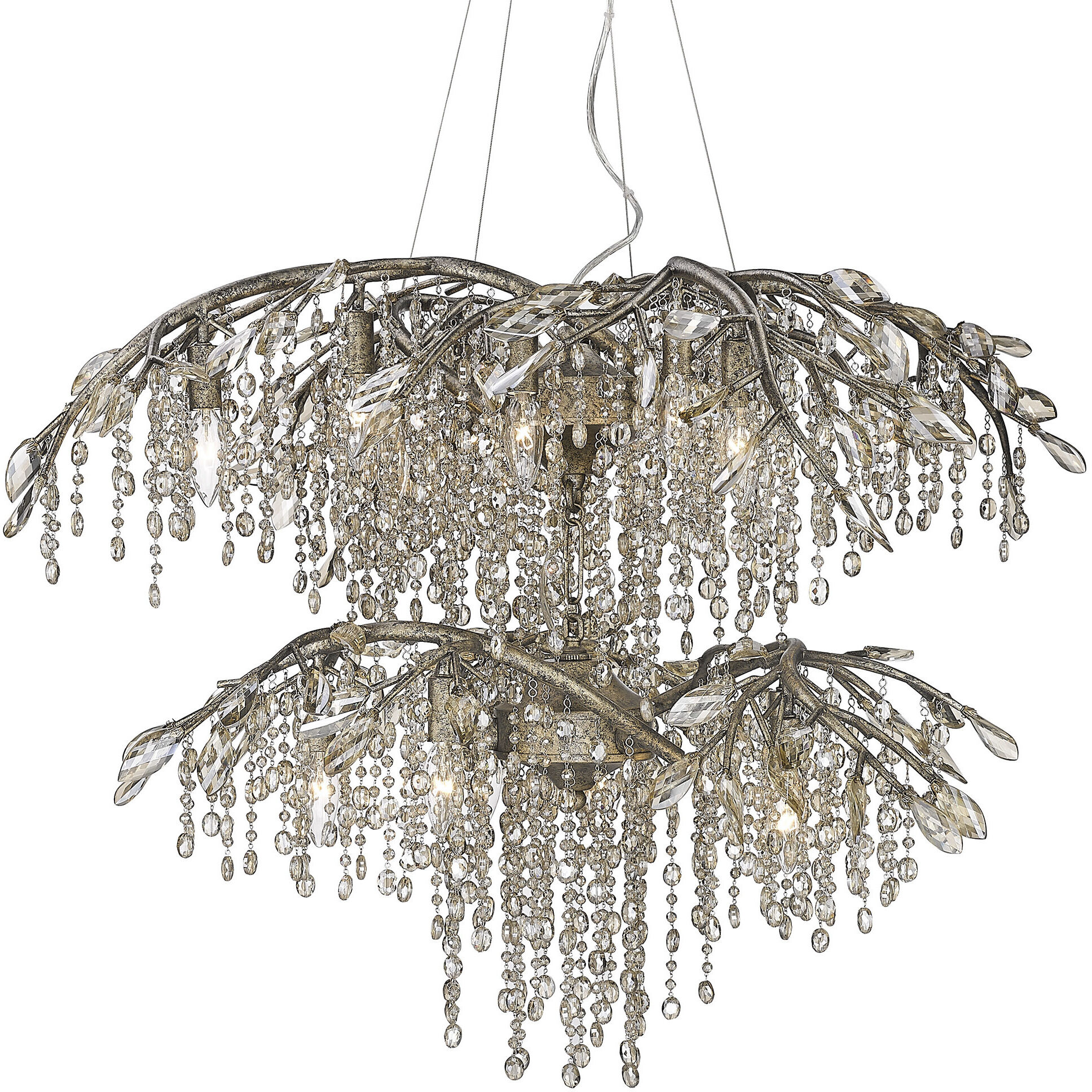 Autumn Twilight 40 inch 60.00 watt Mystic Gold Chandelier Ceiling Light, Large