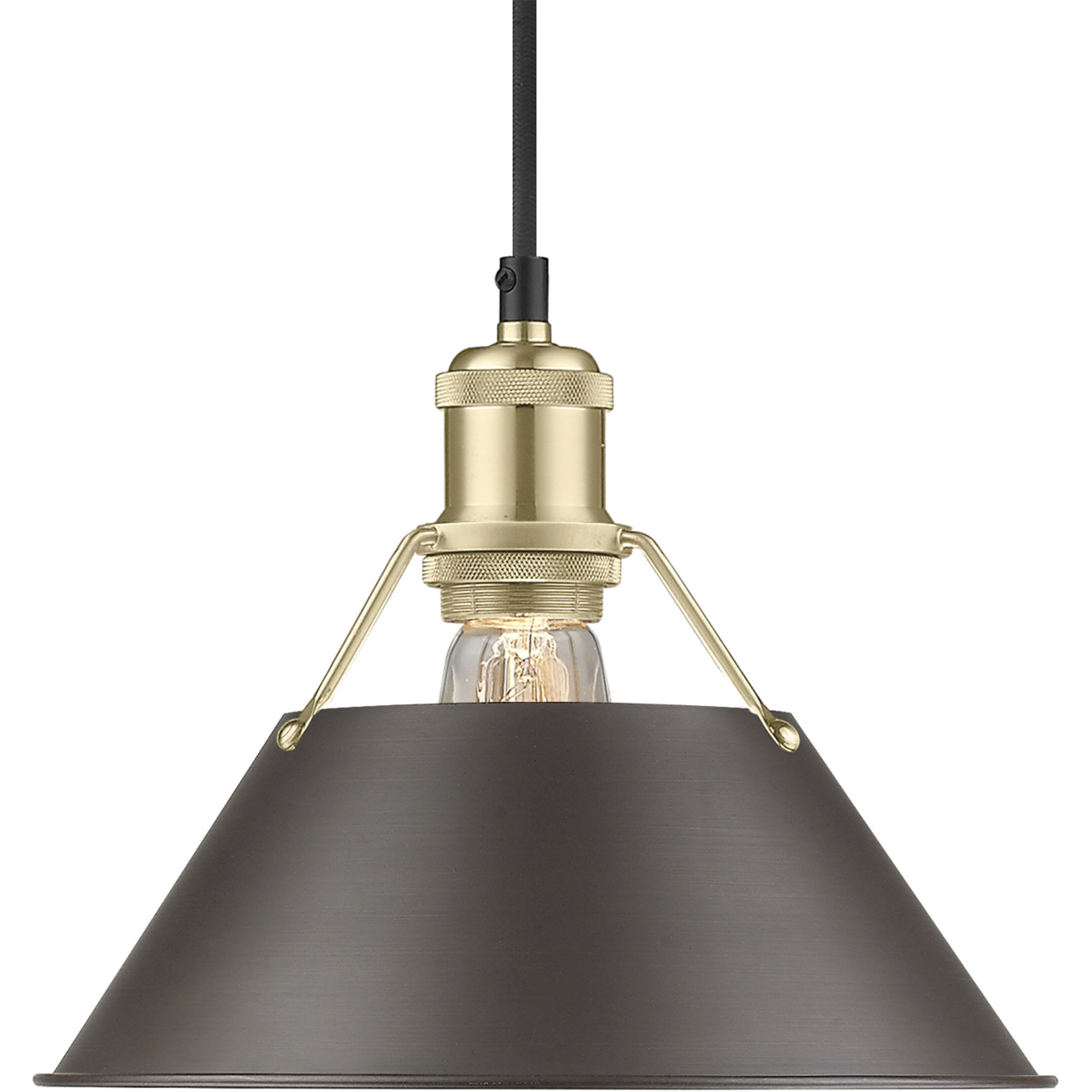 Yep Orwell 1 Light 10 inch Brushed Champagne Brass Pendant Ceiling Light in Rubbed Bronze