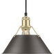 Yep Orwell 1 Light 10 inch Brushed Champagne Brass Pendant Ceiling Light in Rubbed Bronze
