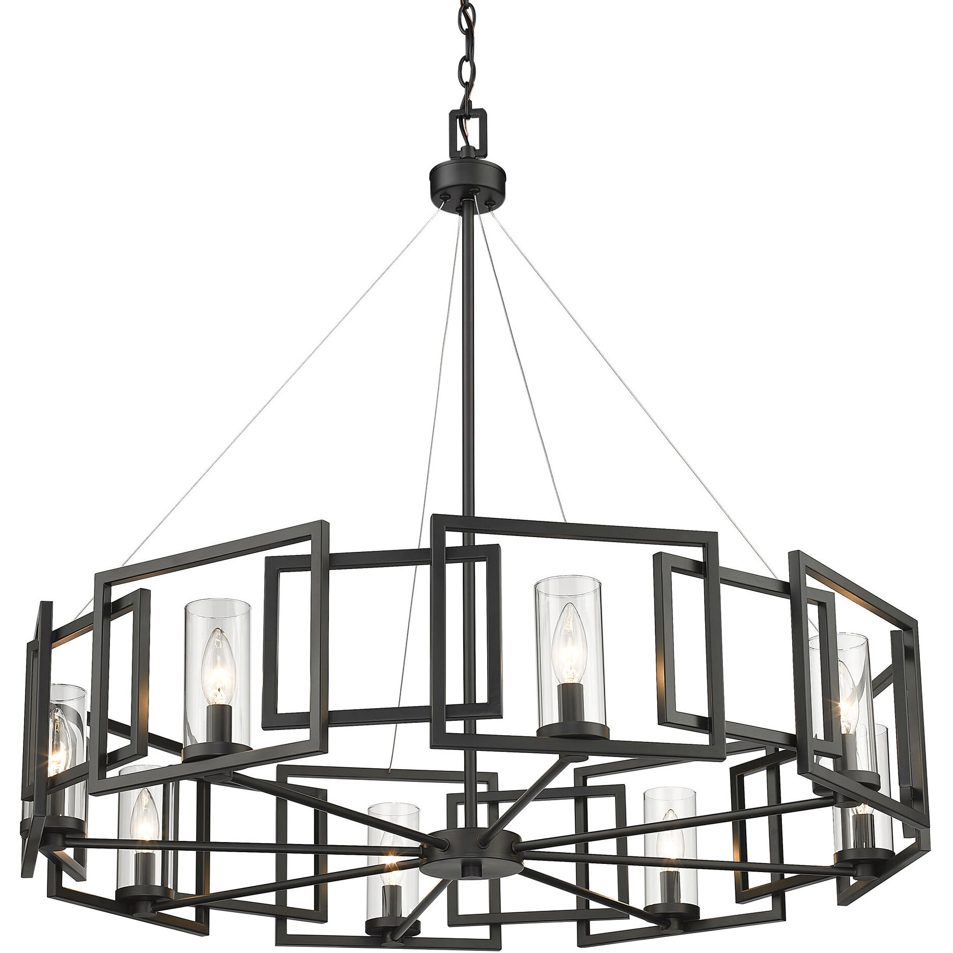 Marco 8 Light 35.38 inch Matte Black Chandelier Ceiling Light